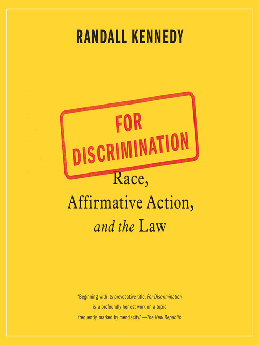 Title details for For Discrimination by Randall Kennedy - Wait list